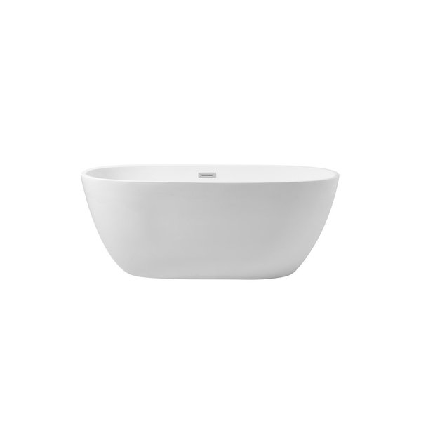 Elegant Decor 59 Inch Soaking Roll Top Bathtub In Glossy White BT10759GW